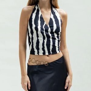 Musier Paris black and white Patmos zebra stripe top